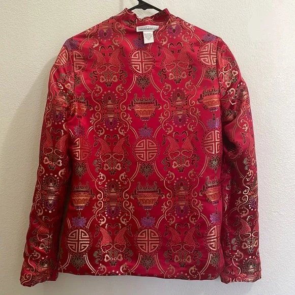 Sophie Chang Studio Embroidered Silk Reversible Kimono Jacket - Picture 3 of 16